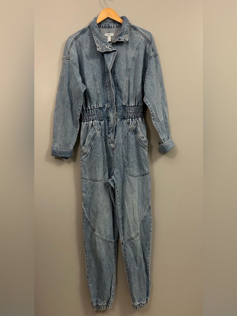 Forever 21 Light Blue Denim Jumpsuit Medium